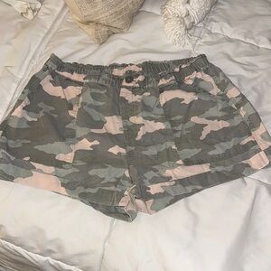 Aerie Green and Pink Cargo Shorts